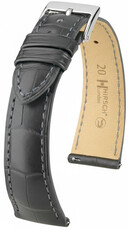 Lederband Hirsch London 04207139-2, Grau, Alligatorenhaut, Quick Release