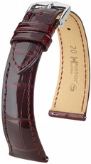 Lederband Hirsch London 04207160-2, Rot, Alligatorenhaut, Quick Release