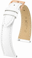 Lederband Hirsch London 04266100-7, Weiß, Eidechsenhaut, Quick Release