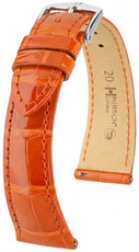 Leder-Uhrenarmband Hirsch London L 04207077-2, orange, Alligatorleder, Länge L, Quick Release