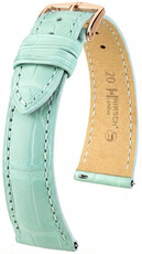 Leder-Uhrenarmband Hirsch London L 04207081-7, blau, Alligatorleder, Länge L, Quick Release