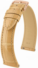 Uhrenarmband Hirsch London L 04207090-7, beige, Alligatorleder, Länge L, Quick Release