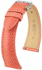 Leder-Uhrenarmband Hirsch London L 04266022-2, orange, Eidechsleder, Länge L, Quick Release
