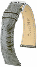 Leder-Uhrenarmband Hirsch London L 04266030-2, grau, Eidechsleder, Länge L, Quick Release