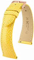 Leder-Uhrenarmband Hirsch London L 04266072-7, gelb, Echsenleder, Länge L, Quick Release