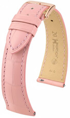 Leder-Uhrenarmband Hirsch London L 04307022-7, rosa, Alligatorleder, Länge L, Quick Release