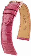 Leder-Uhrenarmband Hirsch London L 04307024-7, rosa, Alligatorleder, Länge L, Quick Release