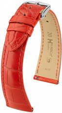 Uhrenarmband Hirsch London L 04307029-2, rot, Alligatorleder, Länge L, Quick Release