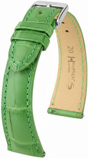 Leder-Uhrenarmband Hirsch London L 04307042-2, grün, Alligatorleder, Länge L, Quick Release