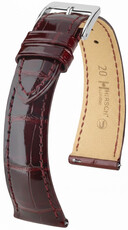 Leder-Uhrenarmband Hirsch London L 04307060-2, rot, Alligatorleder, Länge L, Quick Release