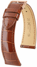 Leder-Uhrenarmband Hirsch London L 04307070-7, braun, Alligatorleder, Länge L, Quick Release