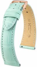 Leder-Uhrenarmband Hirsch London L 04307081-7, blau, Alligatorleder, Länge L, Quick Release