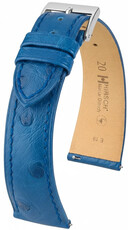 Lederband Hirsch Massai Ostrich 04262185-2, Blau, Straußenhaut, Quick Release