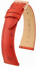 Leder-Uhrenarmband Hirsch Massai Ostrich L 04262020-7, rot, Straußenleder, Länge L, Quick Release