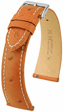 Leder-Uhrenarmband Hirsch Massai Ostrich L 04262071-2, braun, Straußenleder, Länge L, Quick Release