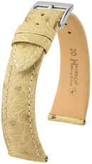 Leder-Uhrenarmband Hirsch Massai Ostrich L 04262090-2, beige, Straußenleder, Länge L, Quick Release