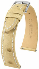 Leder-Uhrenarmband Hirsch Massai Ostrich L 04262091-2, beige, Straußenleder, Länge L, Quick Release