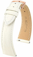 Uhrenarmband Hirsch Regent L 04107009-7, weiß, Alligatorleder, Länge L, Quick Release