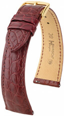 Leder-Uhrenarmband Hirsch Regent L 04107069-1, rot, Alligatorleder, Länge L, Quick Release