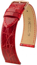 Lederband Hirsch Genuine Croco 01808120-7, Rot, Krokodilhaut, Quick Release