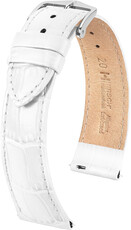Leder-Uhrenarmband Hirsch Louisianalook L 03427000-2, weiß, Kalbsleder, Länge L, Quick Release