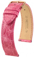 Lederband Hirsch Genuine Croco 01808125-7, Rosa, Krokodilhaut, Quick Release