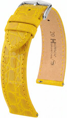 Lederband Hirsch Genuine Croco 01808172-2, Gelb, Krokodilhaut, Quick Release