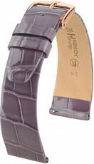Leder-Uhrenarmband Hirsch Prestige L 02207012-7, violett, Alligatorleder, Länge L, Quick Release