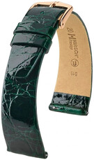 Lederband Hirsch Prestige 02308140-7, Grün, Krokodilhaut, Quick Release