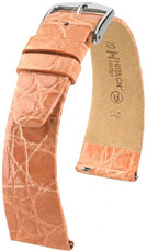 Leder-Uhrenarmband Hirsch Prestige L 02208022-2, orange, Krokodilleder, Länge L, Quick Release