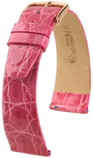 Leder-Uhrenarmband Hirsch Prestige L 02208025-7, rosa, Krokodilleder, Länge L, Quick Release