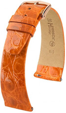 Leder-Uhrenarmband Hirsch Prestige L 02208076-7, orange, Krokodilleder, Länge L, Quick Release