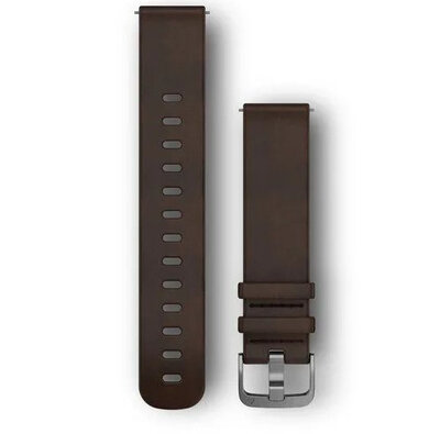 Leder-Uhrenarmband Garmin 20mm (für Venu, Venu Sq, Venu 2 plus usw.), braun V2, Quick Release, 010-12691-01