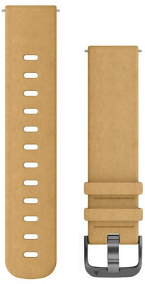 Leder-Uhrenarmband Garmin 20mm (für Venu, Venu Sq, Venu Sq 2, Venu 2 plus usw.), beige, Quick Release, 010-12691-04