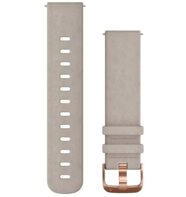 Leder-Uhrenarmband Garmin 20mm (für Venu, Venu Sq, Venu Sq 2, Venu 2 plus usw.), grau, Quick Release, 010-12691-07