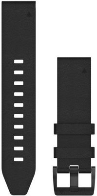 Leder-Uhrenarmband Garmin 22mm (für Garmin Fenix 8/7/6 (47mm), Epix 2 u. a.), schwarz V1, QuickFit, 010-12740-01