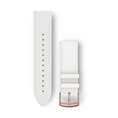 Garmin Quick Release Strap 20mm, Leder, weiß, roségoldene Schnalle (Venu, Venu Sq, Venu 2 plus, etc.)