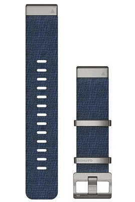 Nylon-Uhrenarmband Garmin 22mm (für Garmin Fenix 8/7/6 (47mm), Epix 2 u. a.), blau V1, QuickFit, 010-12738-02