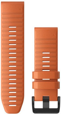 Garmin QuickFit Armband 26mm, Silikon, orange, schwarze Schnalle (Fenix 7X/6X/5X, Tactix, etc.)