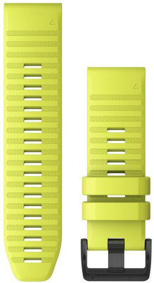 Garmin QuickFit Armband 26mm, Silikon, gelb, schwarze Schnalle (Fenix 7X/6X/5X, Tactix, etc.)