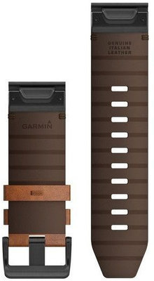 Leder-Uhrenarmband Garmin 26mm (für Garmin Fenix 8/7X/6X (51mm), Tactix u.a.), braun, QuickFit, 010-12864-05