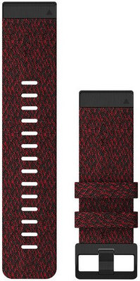 Nylon-Uhrenarmband Garmin 26mm (für Garmin Fenix 8/7X/6X (51mm), Tactix u.a.), rot, QuickFit, 010-12864-06