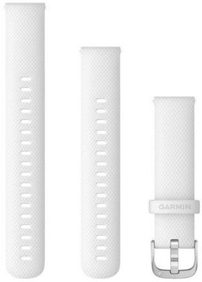 Silikon-Uhrenarmband Garmin 18mm (für Venu 2S, Vívoactive 4S, Vívomove 3S u.a.), weiß, Quick Release, + verlängerter Teil, 010-12932-0B