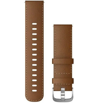 Leder-Uhrenarmband Garmin 22mm (für Venu, Forerunner 255, Vívoactive 4 u.a.), braun, Quick Release, 010-12932-24