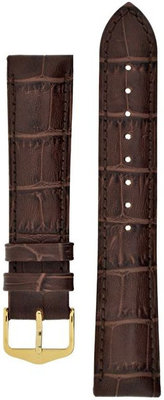 Leder-Uhrenarmband Hirsch Duke M 01028110-1, braun, Länge M, Quick Release
