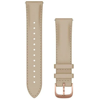 Leder-Uhrenarmband Garmin 20mm (für Venu, Venu Sq, Venu 2 plus u.a.), beige, Quick Release, 010-12924-21