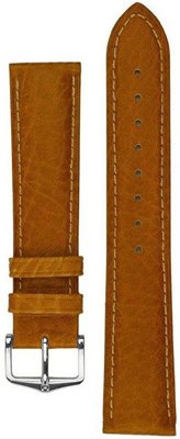 Leder-Uhrenarmband Hirsch Camelgrain Pro Skin L 01009010-2, braun, Kalbsleder, Länge L, Quick Release