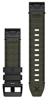Leder-Uhrenarmband Garmin 22mm (für Garmin Fenix 8/7/6 (47mm), Epix 2 u.a.), schwarz V3, QuickFit, 010-12738-19