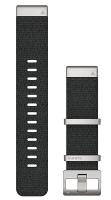 Nylon-Uhrenarmband Garmin 22mm (für Garmin Fenix 8/7/6 (47mm), Epix 2 u.a.), schwarz V2, QuickFit, 010-12738-21