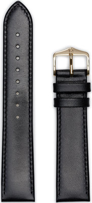 Leder-Uhrenarmband Hirsch Osiris L 03475050-1, schwarz, Kalbsleder, Länge L, Quick Release